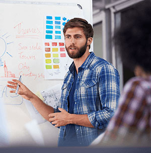 change_management A consultant discussing change management process flow